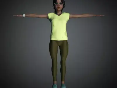 Asian Girl Liya rigged 3D model 3D model