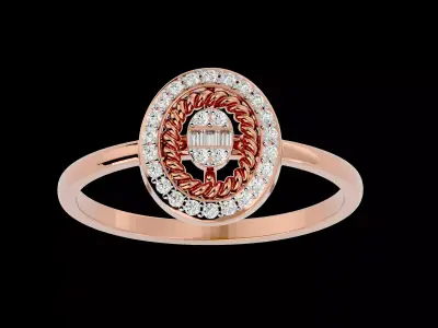 Light Minimalist Diamond Ring Earrings Pendant Set 3D print model 5