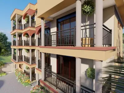 Apartments apartment building in kenya 3D model