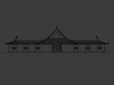 Ancient Chinese House Low-poly 3D model