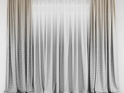 Curtains set 001 I Corona 3D model