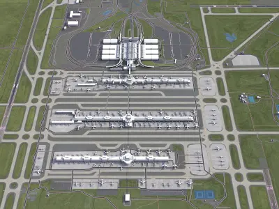 Denver Airport Low-poly 3D model