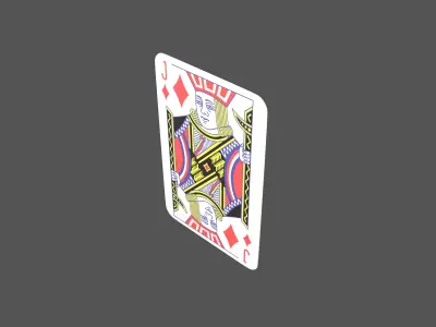 Poker Cards Tiles Jack V1 001 Low-poly 3D model