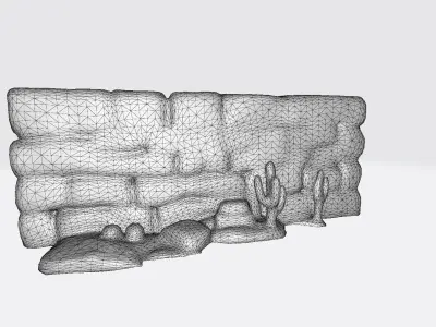  3d High Render Model Metal Barriers In A Desert Landscape 3D model purchase