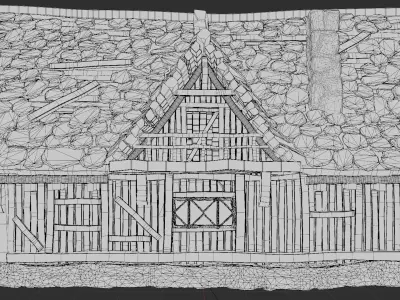 Medieval Wooden House 3D model