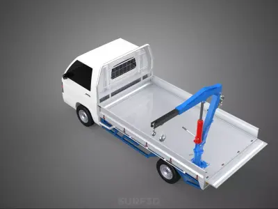 TRUCK PICKUP REAR GATE TAILGATE FOLDING CRANE HAND CRANK WINCH 3D model