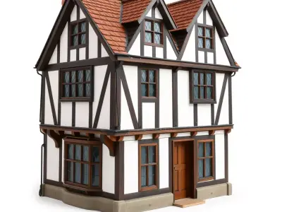 Charming Tudor House model pack Low-poly 3D model