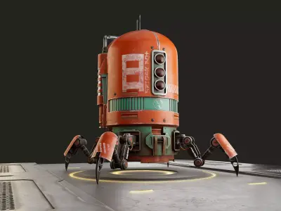 Spider Robot Low-poly 3D model