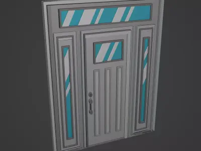 Medieval Door Low-poly 3D model 4