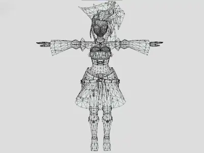 Lyra - Captain - Monster Hunter Riders - Cute Anime Girl Low-poly 3D model