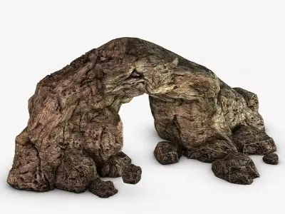 Cave entrance Low-poly 3D model