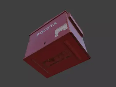 Old polish mailbox Low-poly 3D model