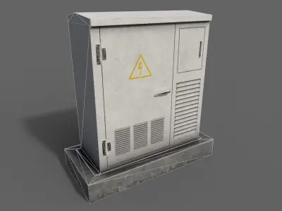 PBR Electric Box White Low-poly 3D model