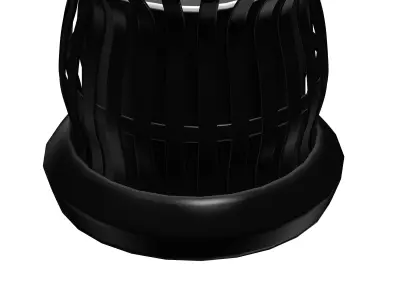 Black organic shaped open cage trash can Low-poly 3D model