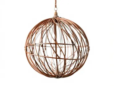 Vintage Spherical Cage Pendant Light Model Pack Low-poly 3D model
