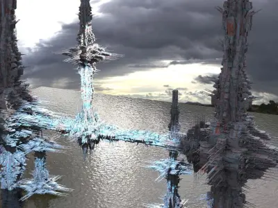 Saint City future Sky Base 3D model