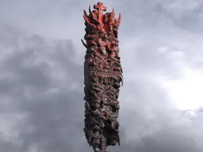 Dantes Inferno Hell Cube Sculpture  3D model
