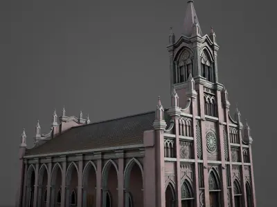Church Da Nang cathedral model Low-poly 3D model