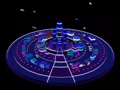 Low Poly City Illustration Low-poly 3D model