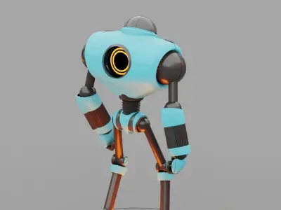 Android rigged- -animated character 3D model
