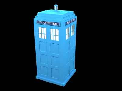 Police box Low-poly 3D model