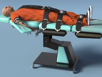  Lethal Injection Table with Inmate 