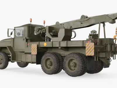  Army Wrecker Crane Truck Dirty 