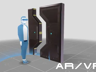 Sci-fi Doors Low-poly 3D model purchase