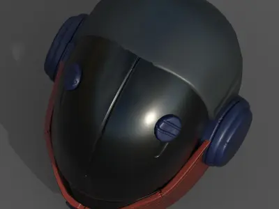 Helmet scifi PBR textures low poly futuristic  Low-poly 3D model