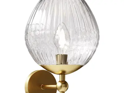 Ari brass and faceted glass wall sconces 3D model