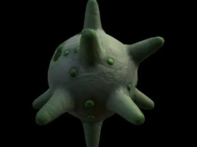 stylized toon virus  Low-poly 3D model