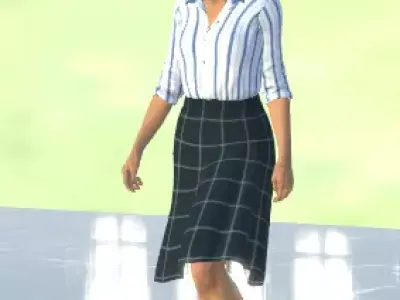 female assistant beautiful Low-poly 3D model