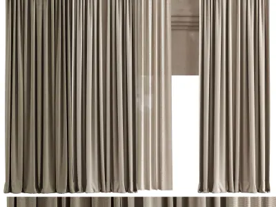 Curtain For interior N091 Low-poly 3D model
