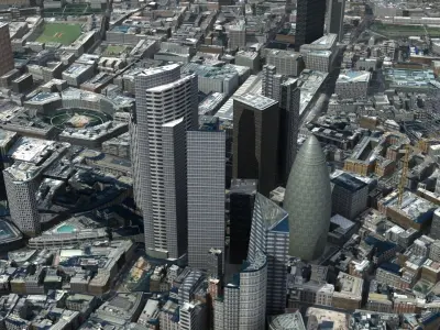 London City UK Low-poly 3D model