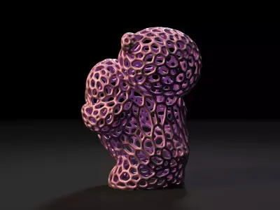 Teddy bear with a heart 3D print model