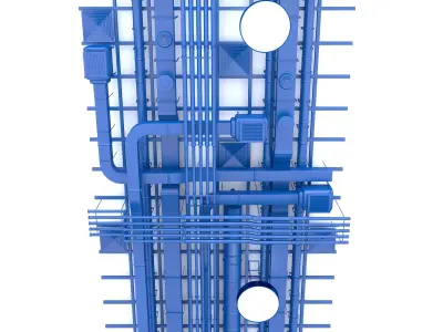 Pipes industrial ceiling 3D model