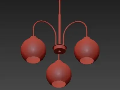 Carisa Collection 3 Light Vintage Gold Chandelier with Shade 3D model
