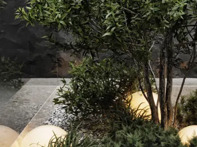 Plants behind glass 3D model