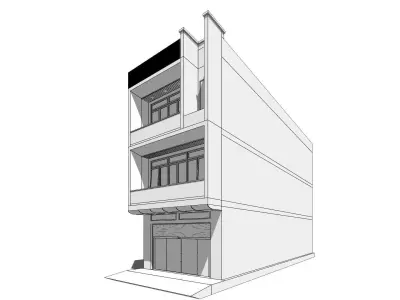 Townhouse 20200808 Free low-poly 3D model