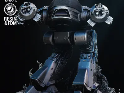 Wicked Movies ED 209 Sculpture Tested for 3D printing  3D print model