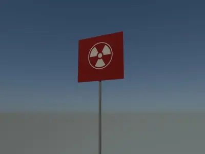 Radiation sign Low-poly 3D model