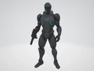 Sci-Fi Police Soldier  Low-Poly 3D Model  Low-poly 3D model