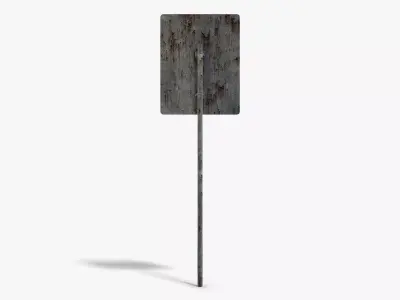 Damaged Speed Limit Sign Low-poly 3D model