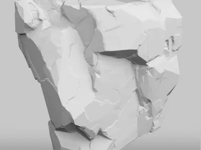 Rock boulder Low-poly 3D model