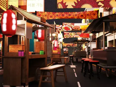 Itaewon Street 3D model