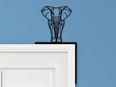Elephant Door Corner Decor 3D print model buy