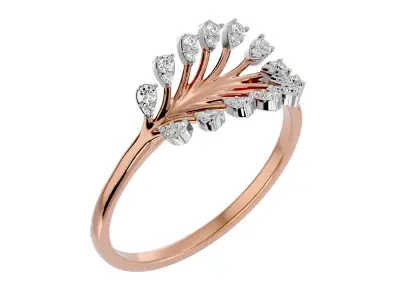 Light Minimalist Diamond Ring 3D print model 35