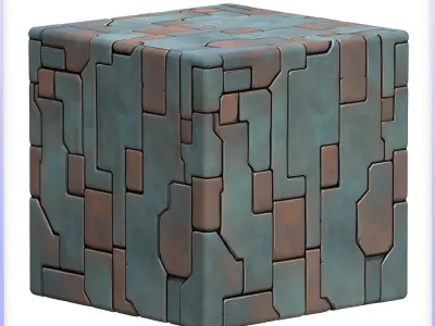 Stylized Metal Panels Seamless Texture Texture