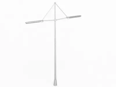 Cross Shaped Street Light 3D model