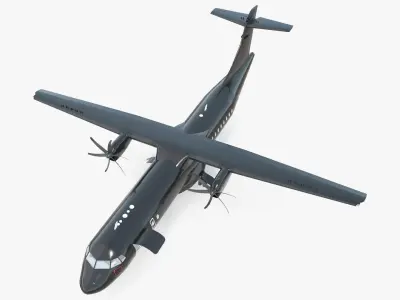  Maritime Patrol Aircraft with Twin Turboprops Black Rigged for Maya 